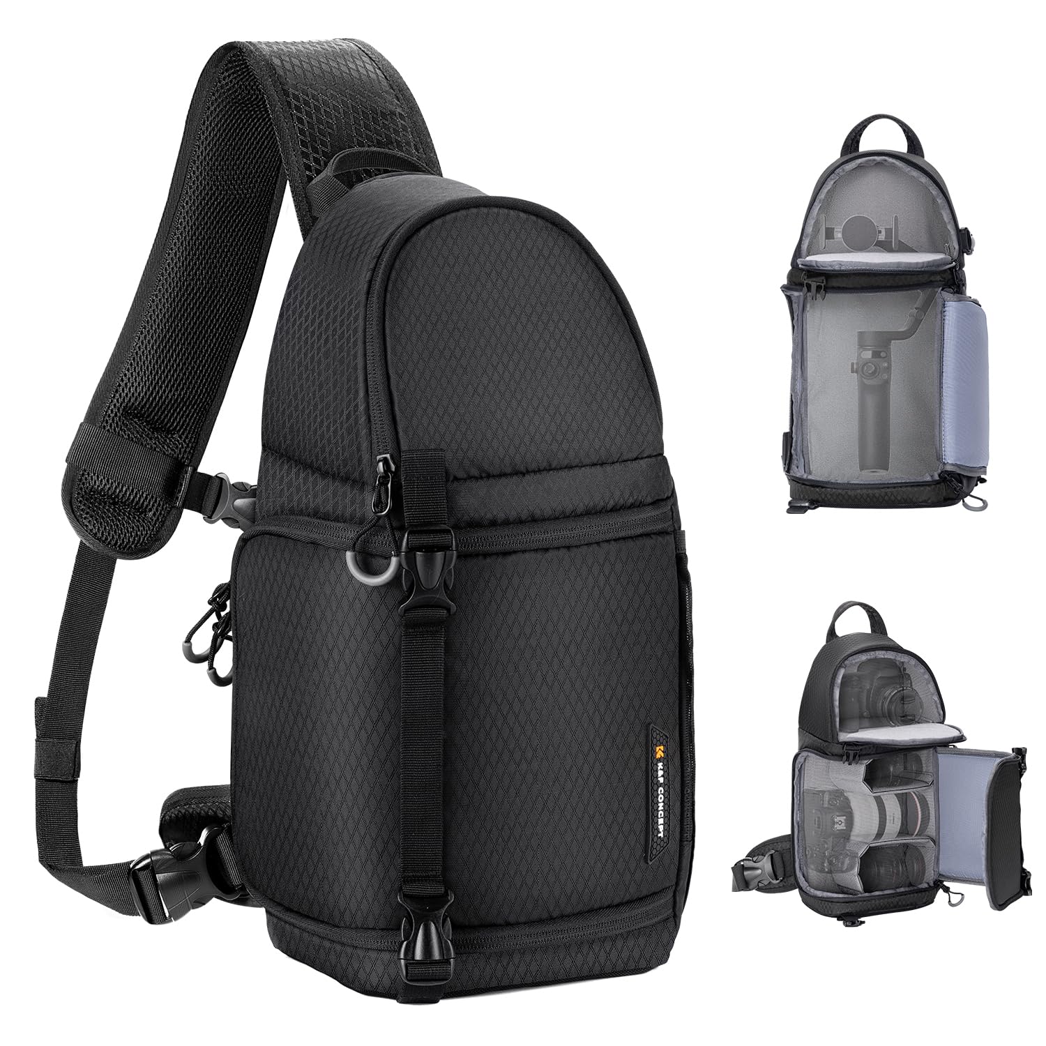 Photo 1 of K&F CONCEPT Camera Sling Bag Crossbody Bag Camera Shoulder Backpack DSLR/SLR/Mirrorless Photography Bags Compatible with Canon/Nikon/Sony/Fuji/Gopro/DJI