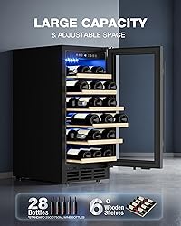 ICEVIVAL 15 Inch Wine Cooler Refrigerator, 28