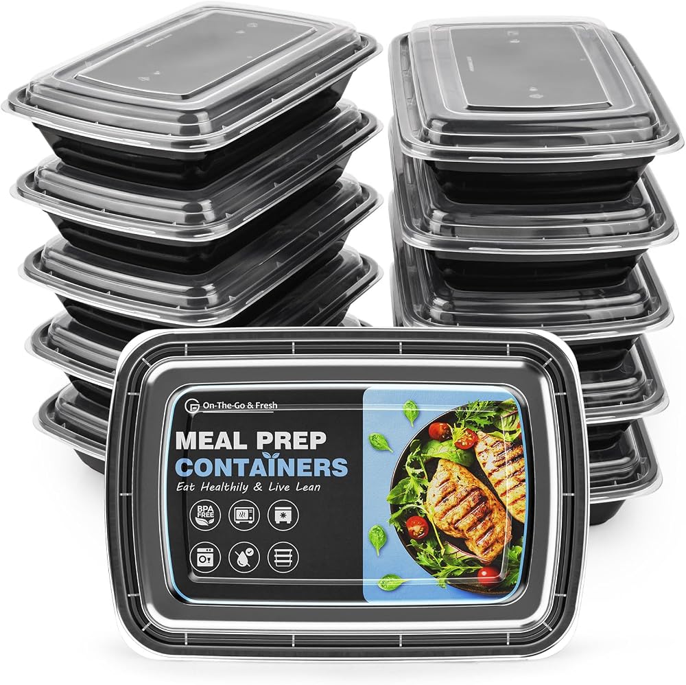GUANFU 20 Pack Meal Prep Containers 28 oz BPA Free Microwave Safe Lids