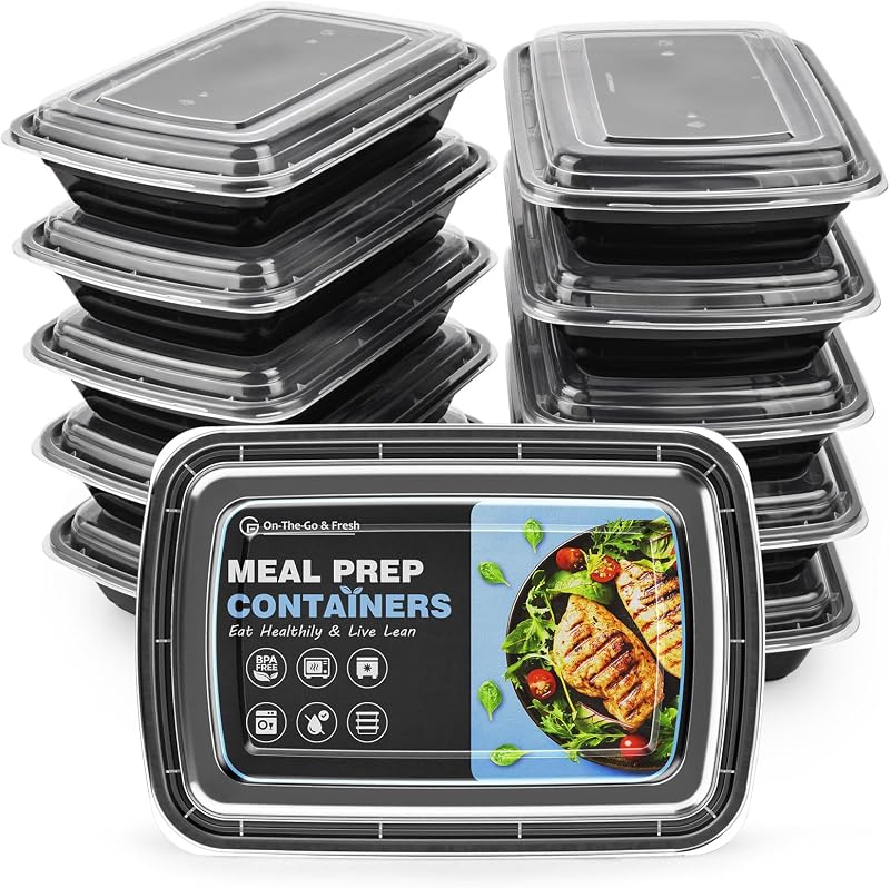 GUANFU 20 Pack Meal Prep Containers 28 oz BPA Free Microwave Safe Lids