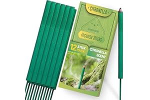 SCENTORINI Citronella Incense Sticks, Thick Citronella, Lemongrass Incense Sticks, for Outdoor Garden Patio Camping, 12 PCS