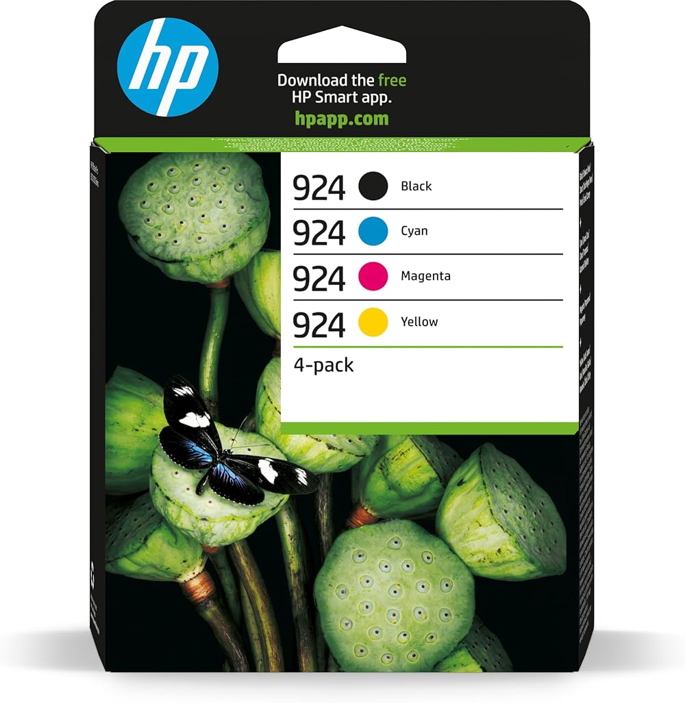 HP 924 Original CMYK Ink Cartridge 4-Pack - Packaging May Vary