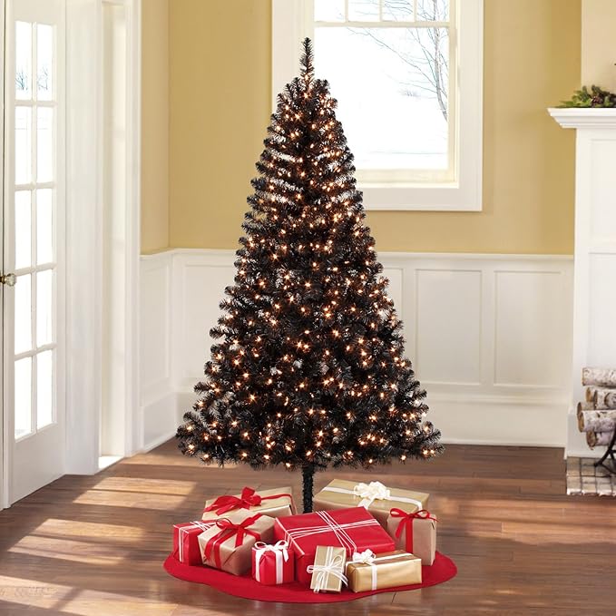 Amazon Com Pre Lit 6 5 Madison Pine Black Artificial Christmas