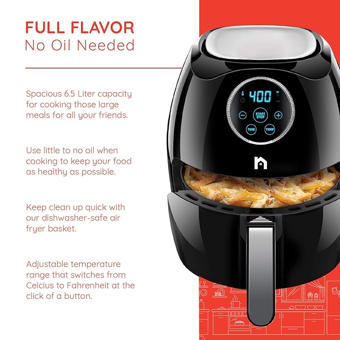Amazon.com: New House Kitchen Digital - Freidora de aire de ...