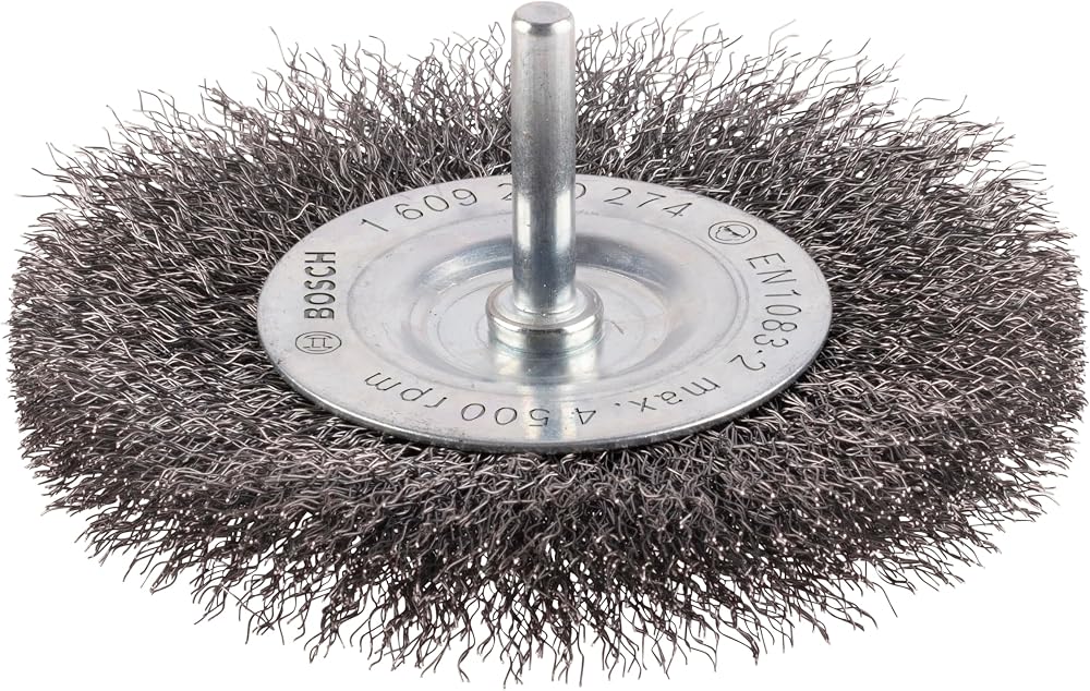 Bosch 1x PRO Steel Longlife Wire Wheel 100 mm 6 mm Shank Crimped Wire