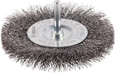 Bosch 1x PRO Steel Longlife Wire Wheel 100 mm 6 mm Shank Crimped Wire