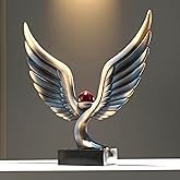 SHTWX Abstract Eagle with Crystal Ball Statue Resin Art Sculpture Frgurines Gift for Home Decor Office Living Room Desktop Display Decorative Decoration (Blue)