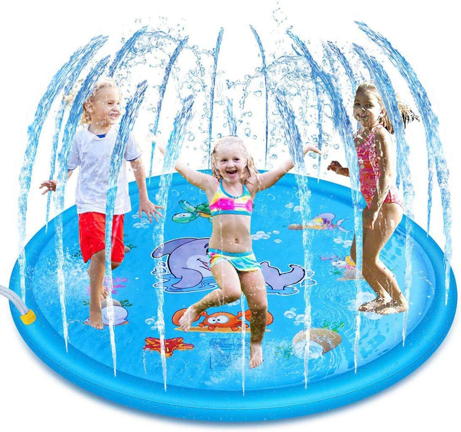Riesige Wasserspielmatte Mit Sprinkler - 170cm Spaß Für Garten Und Strand