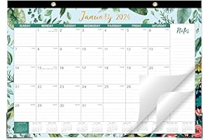 AMOROUD 2024 Desk Calendar - Desk Calendar 2024, Jan. 2024 - Dec. 2024, 12 Months Planning, 12’’ × 17’’, Large Ruled Blocks, To-do List & Notes, Desk Calendar for Planning and Organizing