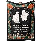 SteadStyle Friend Gifts for Women, Funny Gifts for Best Friend, Birthday Gifts for Women Bestie BFF Friendship, Valentine's Mother's Day Halloween Christmas Ghost Friends Soft Flannel Blanket 60"x80"