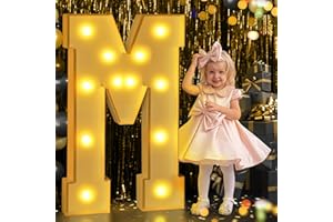 YBQZ Marquee Light Up Letters, 4FT Marquee Letters Large Light Up Letters for Baby Shower Birthday Wedding Party Decor, Marry Me Light Up Letters Big Mosaic Letters for Party Decorations,Foam Letter M