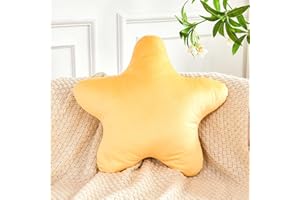 XVTRU Yellow Star Throw Pillow, Soft 14.9" Star Shaped Decorative Throw Pillow for Bedroom, Living Room, Patio