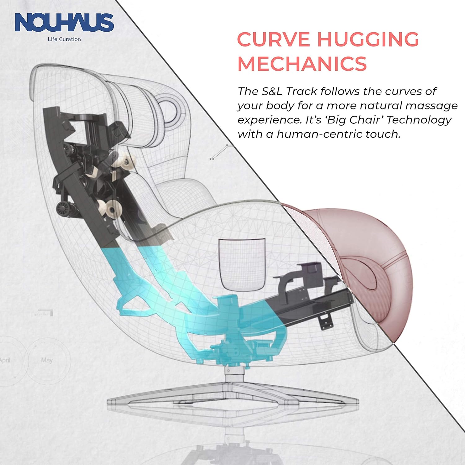 Nouhaus Classic Massage Chair with Ottoman. Pink Leather Lounge Chair, with Percussive & Shiatsu Chair Massager, Bluetooth Speaker and Recliner. Swivel Reading Chair with Spot and Full Body Massager: Kitchen & Dining