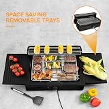 LIVIVO Electric Charcoal BBQ Grill 2200W Indoor Outdoor Thermostat view 8