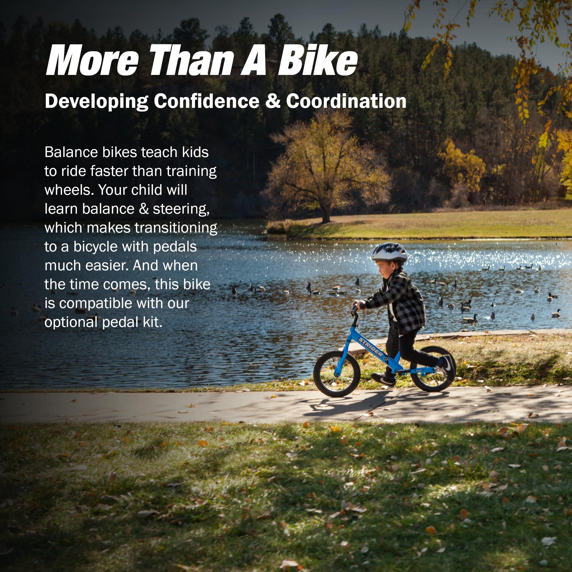 Strider 14x, Balance Bike for Kids 3 to 6 Years - Includes Custom Grips, Padded Seat, Performance Footrest & All-Purpose Tires - Easy Assembly & Adjustments