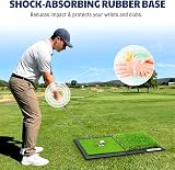 JAYA Golf Hitting Mat with Ball Tray Heavy Rubber Base Dual Turf Portable view 4