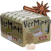 VerMints Organic Breath Mints, Chai, 1.41oz Tins (Pack of 6) | Non-GMO, Vegan, Gluten-Free, Nut-Free, Kosher; Pastilles