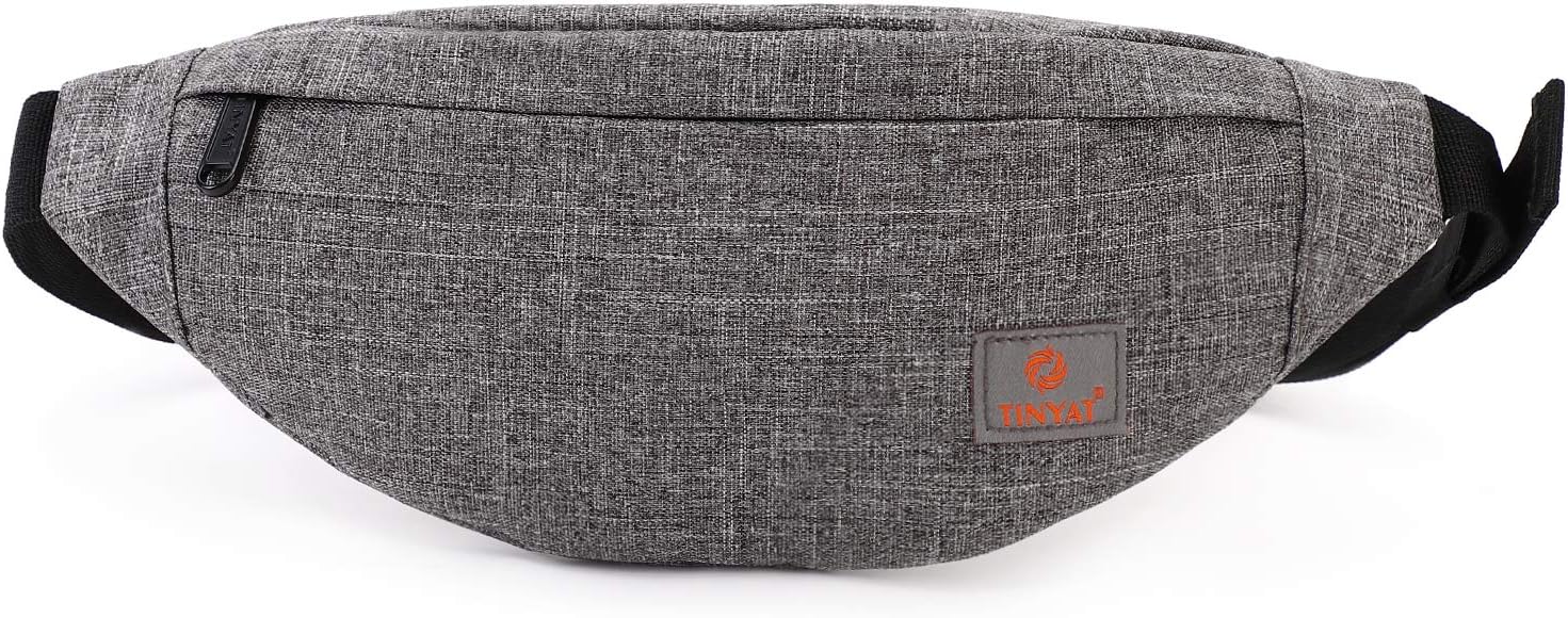 Amazon Tinyat ウエストポーチ 小さめ ウエストバッグ メンズ レディース 小物入れ 軽量 斜めがけ 普段使い グレー ランニングポーチ ヒップバッグ Tinyat ウエストバッグ