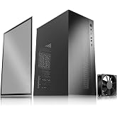 UTLGAMENG Micro ATX PC Case with 80mm Fan, High Airflow, Black | Compatible with Micro ATX &amp; Mini ITX, USB 3.0 and 2.0, Supports Standard ATX PSU, Vented Airflow Side Panel, Mesh Dust Filter