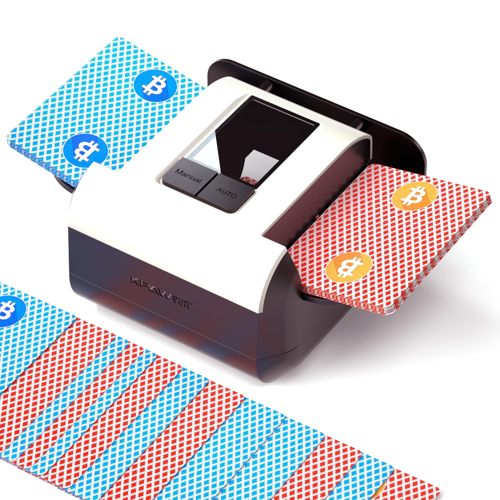 Automatic Card Shuffler Machine, 1-2 Deck Card Shuffler, Portable Quiet Card Shuffling Machine for Poker Table UNO Blackjack Bridge Texas Holdem, Minimalist Design