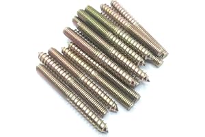 Haozheng Hanger Bolt M8x75 Double Headed Bolt Self-Tapping Screw for Furniture 15Pcs,Bronze