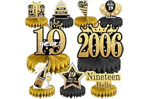 19th Birthday Decorations Set, 2006 Table Toppers for Her Him Birthday Party Supplies, Happy 19 Year Old Table Decoration for