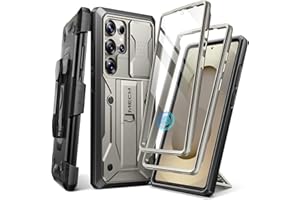TONGATE for Samsung Galaxy S25 Ultra Case, [Built-in Slide Camera Cover & Screen Protector] [2 Front Frames] Full-Body Heavy Duty Shockproof S25 Ultra Phone Case with Stand & Belt Clip Holster, TiGray