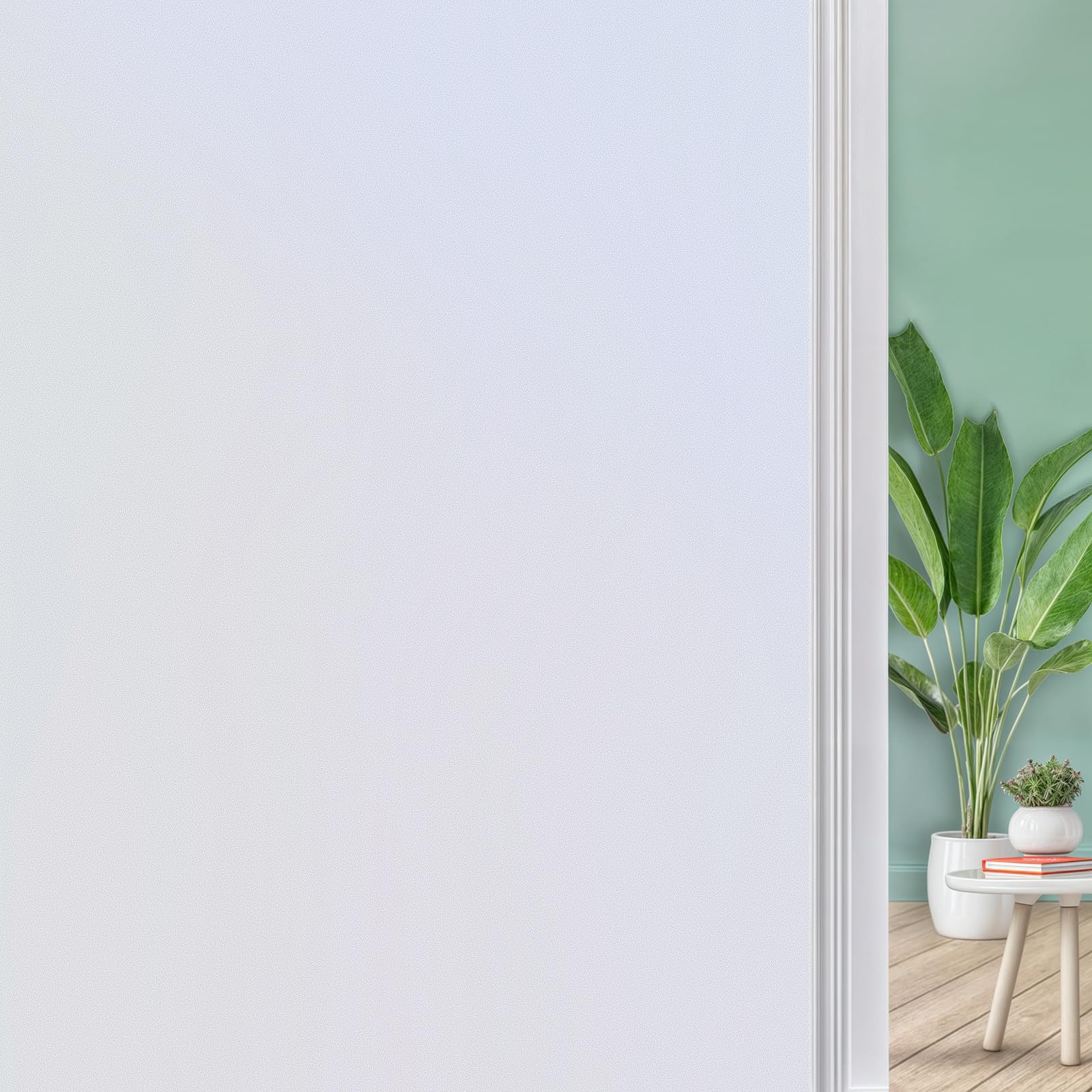 DUOFIRE Privacy Window Film White Frosted Decorative Window Sticker Non Adhesive No-Glue Static Cling Glass Film Anti-UV (90cm X 200cm, DS001W)