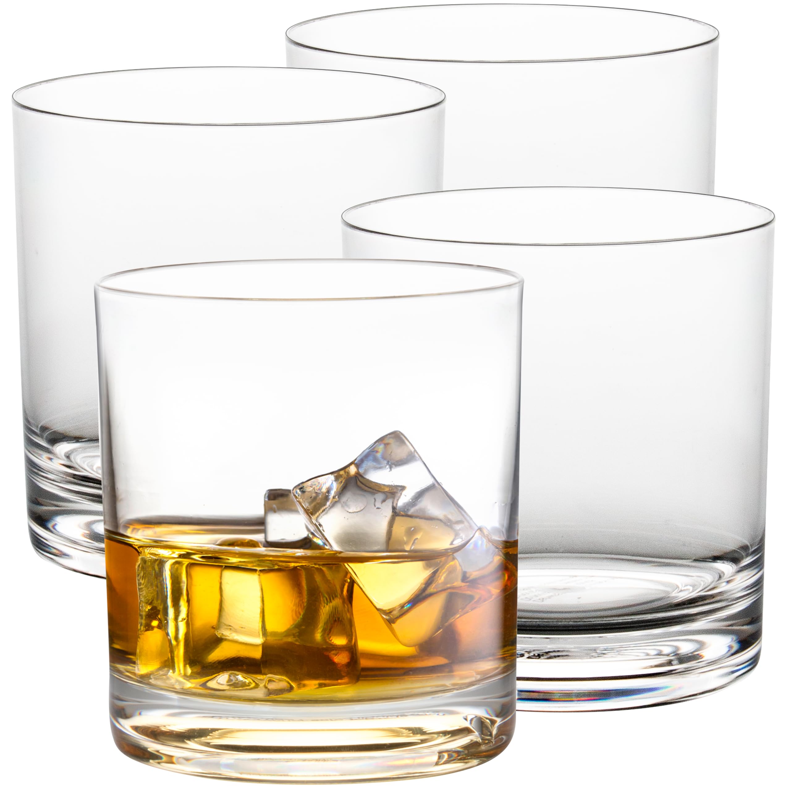 D'Eco Unbreakable Whiskey Glasses (Set of 4, 12oz ea) - Reusable Shatterproof Bourbon, Scotch & Old Fashioned Glasses - Perfect Indoor Outdoor Drinking Cups for Parties - Holiday Christmas Gift Idea