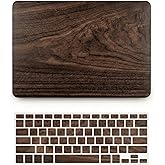 KECC Compatible with MacBook Pro 13 inch Case 2020-2025, 2016-2019 Release M2 M1 A2338 A2289 A2251 A2159 A1989 A1706 A1708 Plastic Hard Shell + Keyboard Cover, Walnut Wood