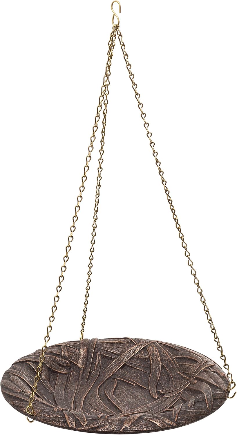 Whitehall Products Dragonfly Hanging Birdbath, Oil Rub Bronze