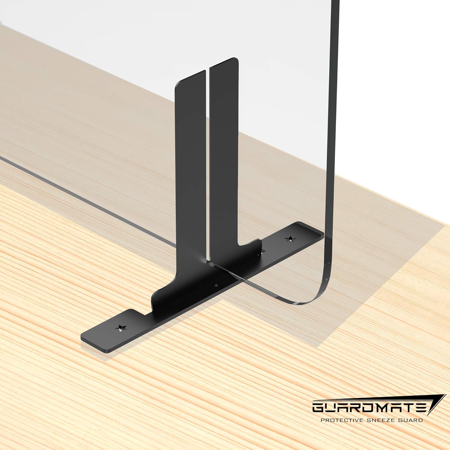 GUARDMATE | Premium Plexiglass Shield Commercial Grade Sneeze Guard | Acrylic Divider Portable Plastic Barrier Shield Reception Desk Cashier Checkout Counter (32" Wide x 24" Tall): Home Improvement