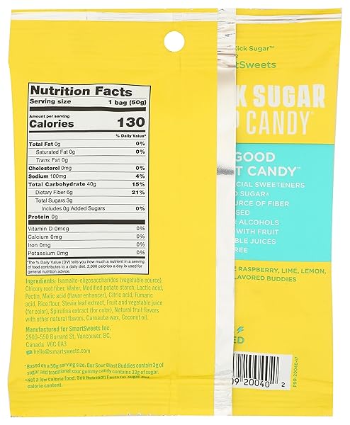 SMART SWEETS, CANDY SOUR BLAST BUDDIES, 1.8 OUNCE