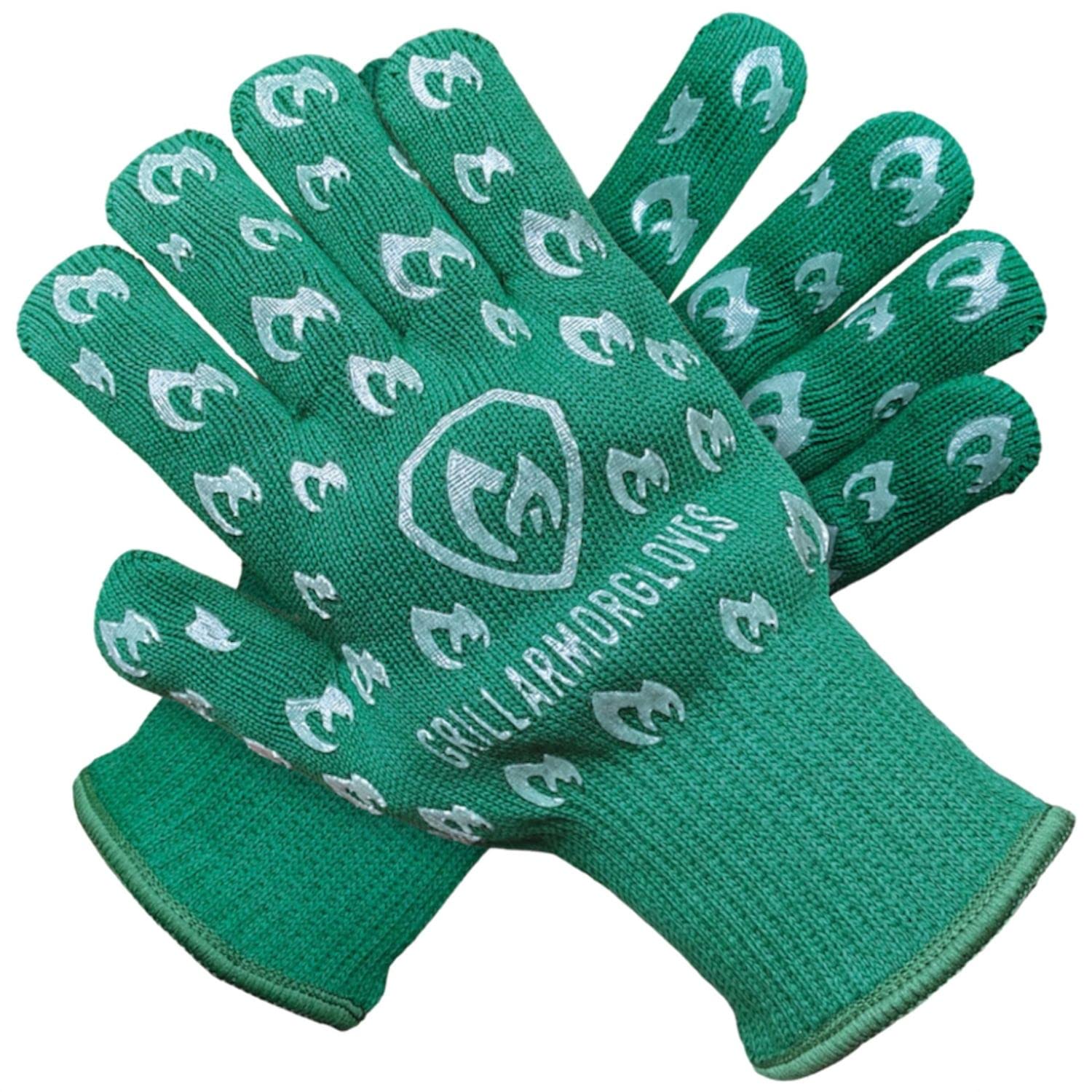 Photo 1 of Glow in The Dark BBQ Gloves 932°F Extreme Heat & Cut Resistant Oven Mitts with Fingers – Cooking, Grilling, Baking – Accessory for Smoker, Cast Iron, Fire Pit, Camping, Fireplace