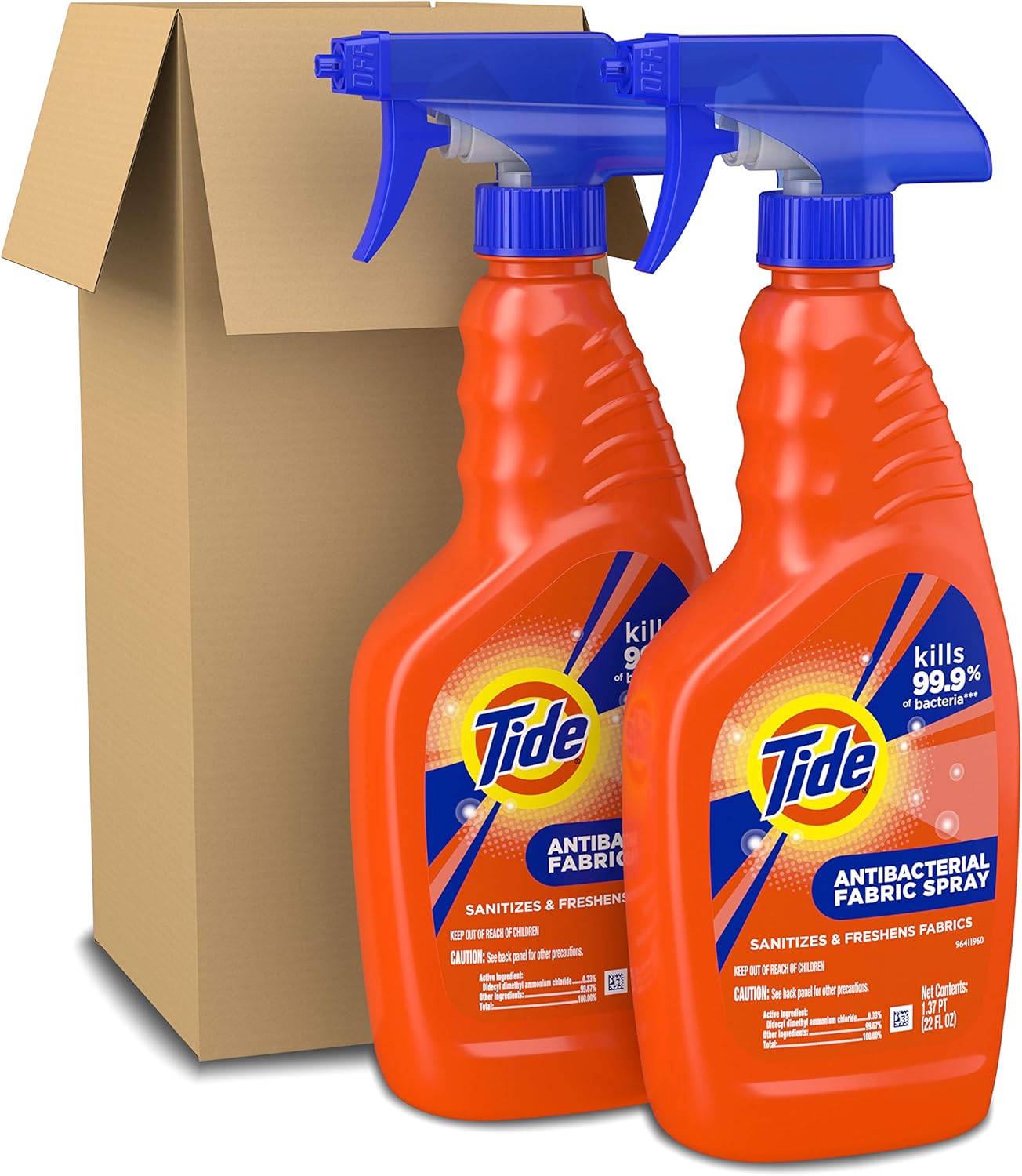 Tide Antibacterial Fabric Spray, 2 Count, 22 Fl Oz Each, 2 Count: Health & Personal Care