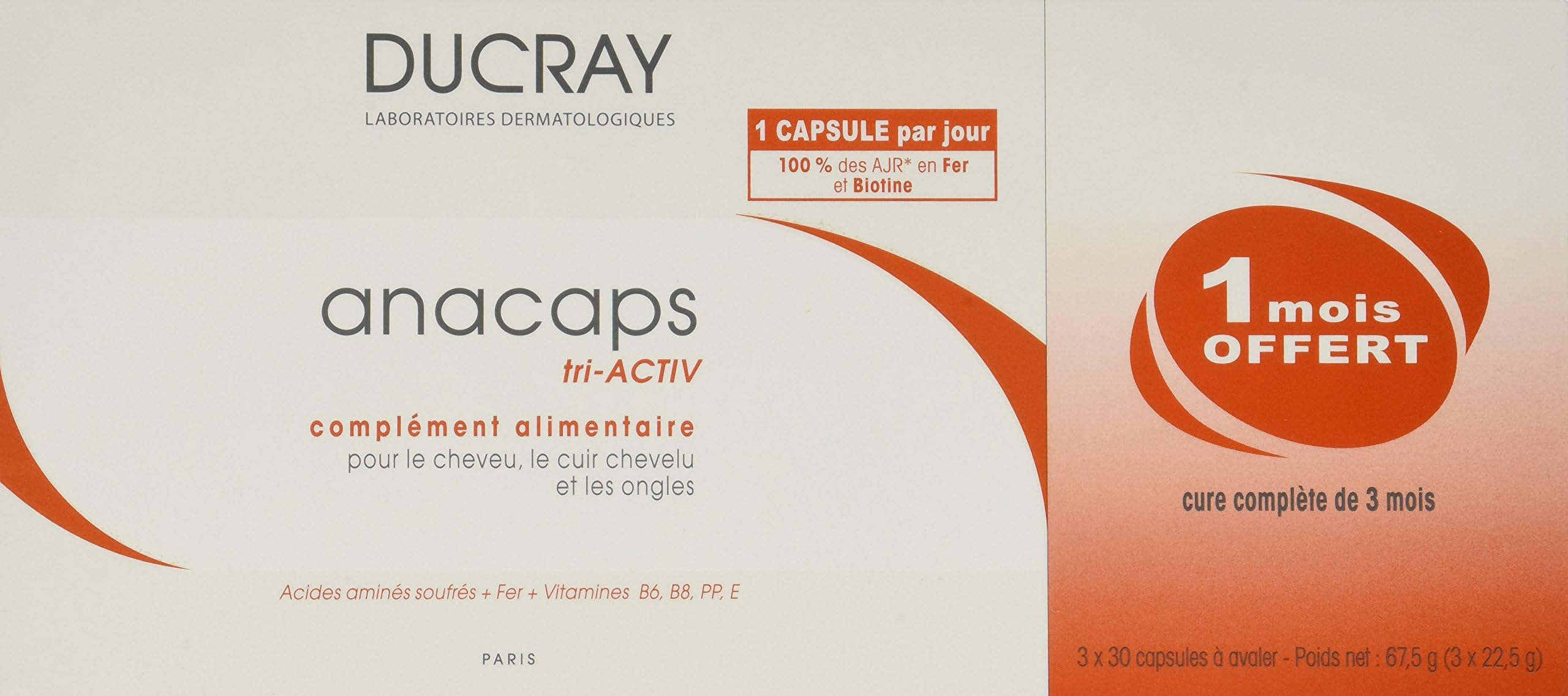 Ducray Anacaps Tri-Activ 3 x 30 Capsules