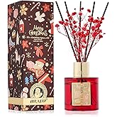 Airkeep Reed Diffuser Set - 3.38 fl oz (100 ml) Cinnamon Spice Oil for Home Fragrance, Bathroom Shelf Decor with 8 Sticks