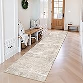 2x8 Rug Runners for Hallways: Washable Non Slip Kitchen Entryway Carpet Soft Low Plie Rugs for Laundry Bedroom Indoor Foldable Modern Abstract Home Decor Floor Mat for Bathroom 2x8 Beige