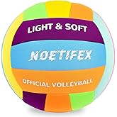 Noetifex Soft Volleyball-Super Soft Fabric Light Volleyball for Indoor Practice Safe and Quiet Kids Youth Beginners House Yard Training Practice Games(Deflated)