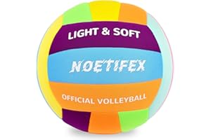 Noetifex Soft Volleyball-Super Soft Fabric Light Volleyball for Indoor Practice Safe and Quiet Kids Youth Beginners House Yard Training Practice Games(Deflated)