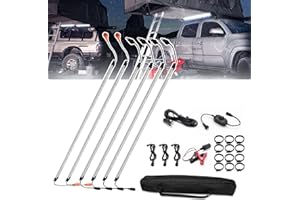 Kanruis 12V LED Interior Light Bar Aluminum Rigid String Lights with Dimmer Switch Waterproof Light Strip for RV Awning Interior Camping Tent Car Trailer Boat (6 Pack)