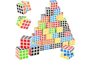 GOLDGE 40 Mini Cube Puzzles, 1.18in 3x3, Fun Party Favors for Kids - School Rewards & Classroom Prizes, Perfect for Birthdays, Easter, Christmas & Stocking Stuffers (40PCS-6 Colors (Black))