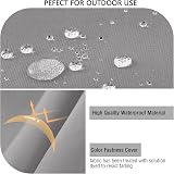 Outdoor Chair Cushions Set of 2, 45x45cm, Waterproof Grey view 5