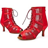 Bulunka Women's Latin Dance Shoes Female's Ballroom Salsa Dance Shoes 3" Heel