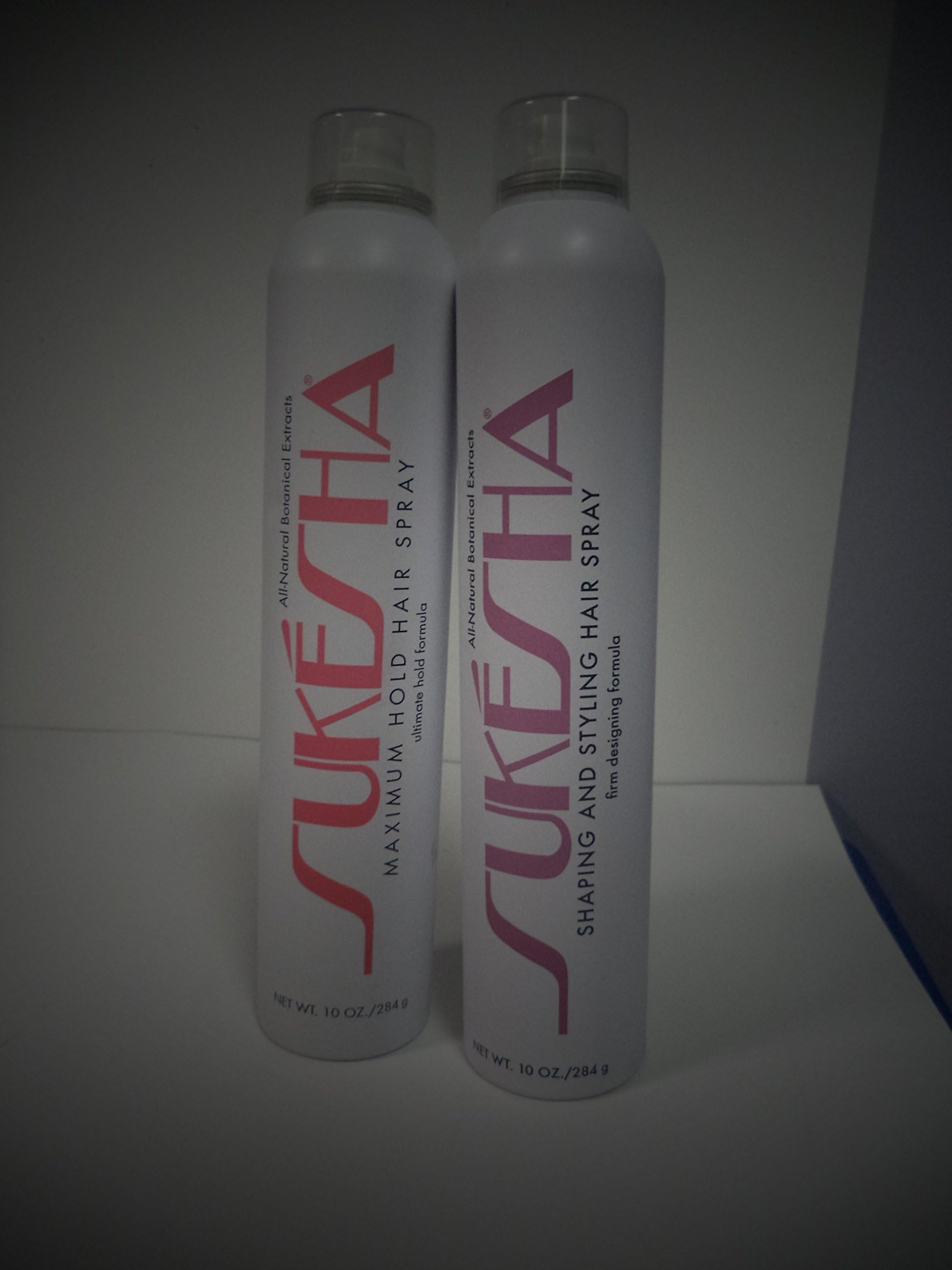 Sukesha Maximum Hold Hair Spray 10 oz & Sukesha Shaping and Styling Spray 10.oz Duo Set