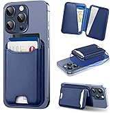 TopMade for Magsafe Wallet, Strongest Magnetic Phone Wallet for iPhone 14, iPhone 16/15/14/13/12 Series, Leather Magnetic Card Holder with Powerful Magnets, RFID Blocking, Fit 6 Cards, Dark Blue