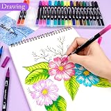 APOGO Dual Tip Brush Pens 24 Color Set for Adult Colouring Journal Calligraphy view 5