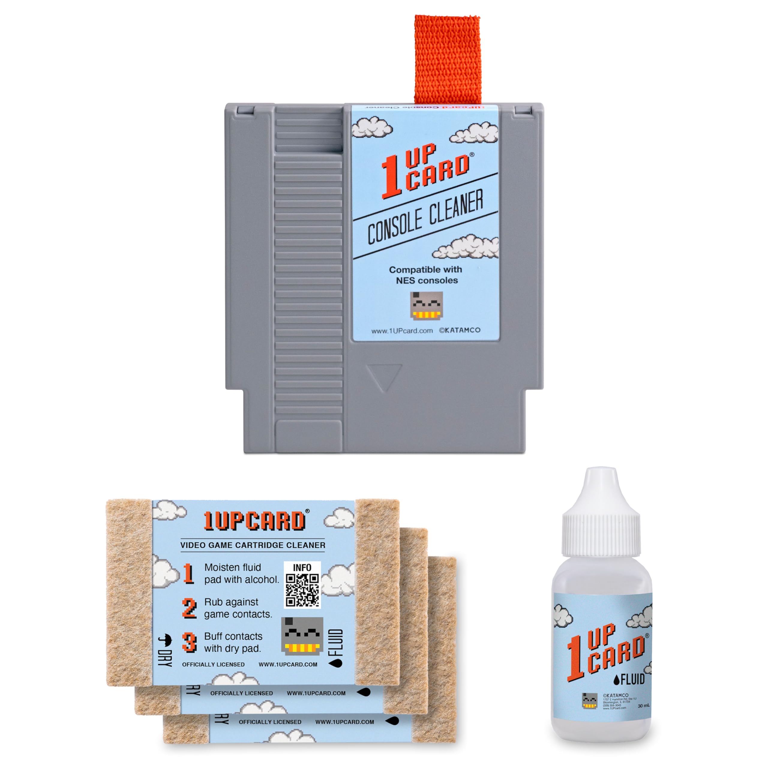 1UPcard Cleaning Kit Compatible With NES (Nintendo Entertainment System) and Video Game Cartridges