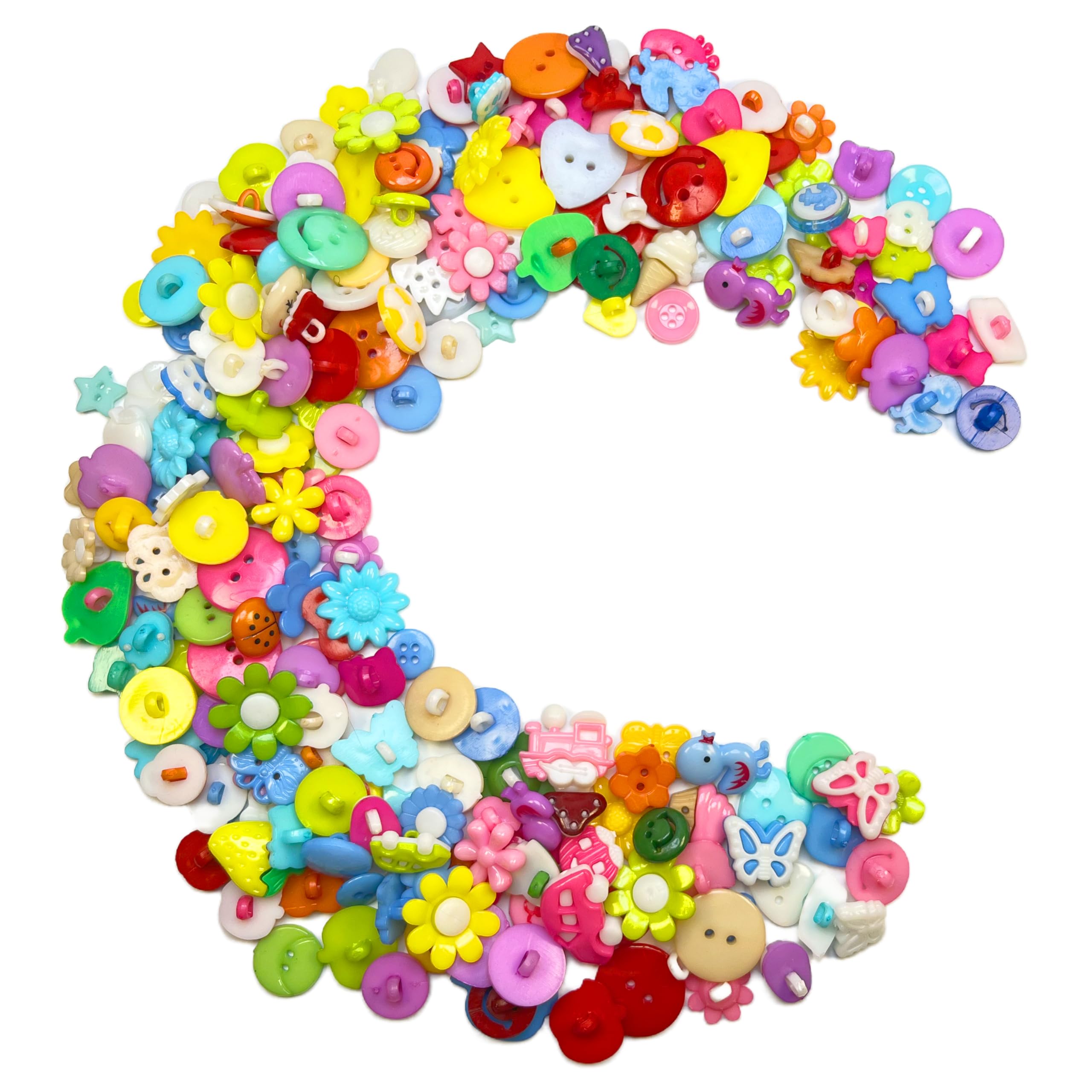 Random 50g (About 100pcs) Small Cute Plastic Buttons Assorted Sizes for Crafts Sewing DIY Manual Button Painting DIY Handmade Ornament Buttons (Mixed Color)