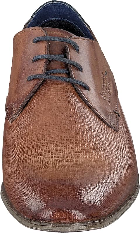 Homme Chaussure basse business en cuir, Derby avec finition bicolore, Brun, 41 EU
